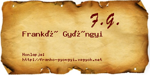 Frankó Gyöngyi névjegykártya