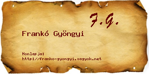 Frankó Gyöngyi névjegykártya