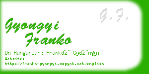 gyongyi franko business card